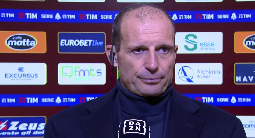 Allegri: “L’obiettivo è arrivare nella parte sinistra della classifica”, poi la risposta su Vlahovic