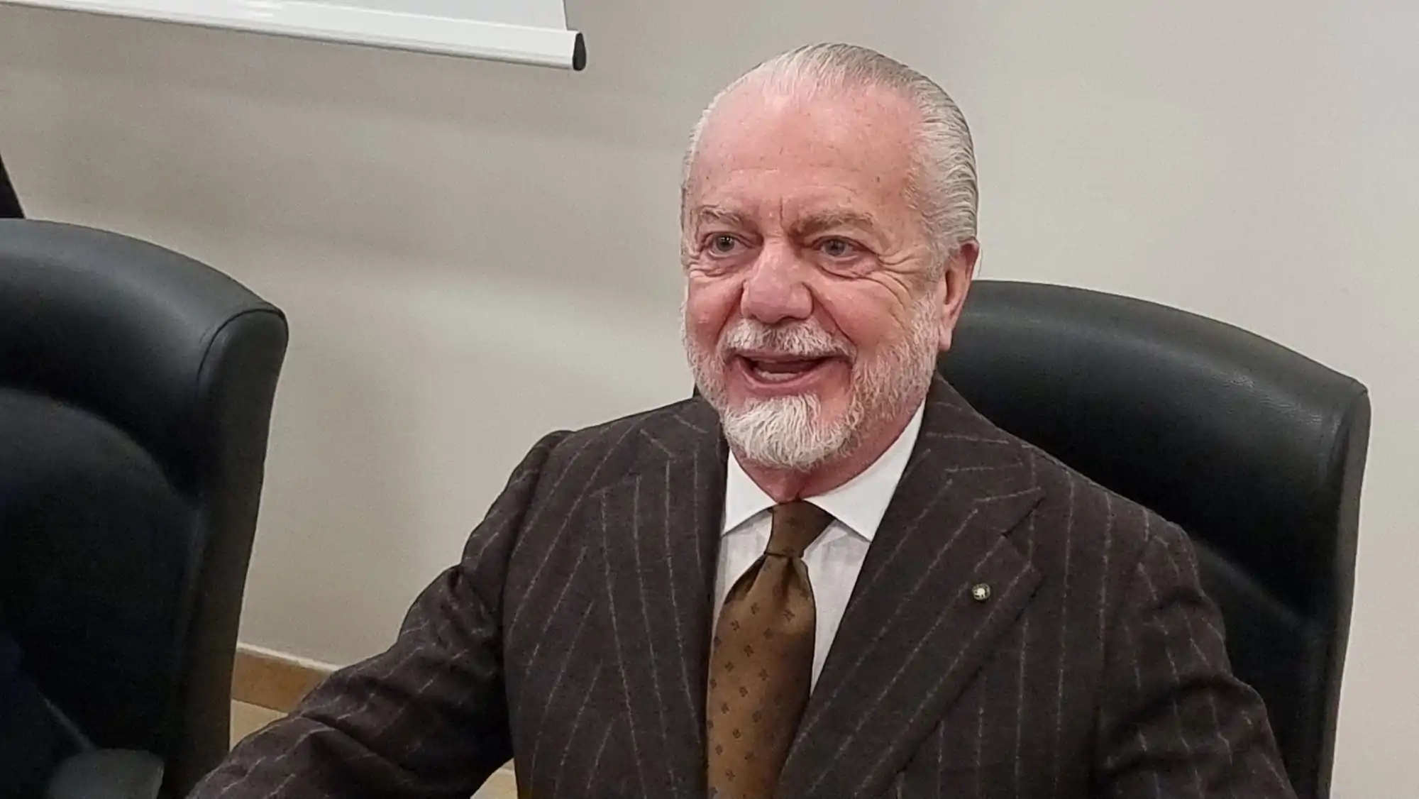 Aurelio De Laurentiis nel corso della conferenza stampa