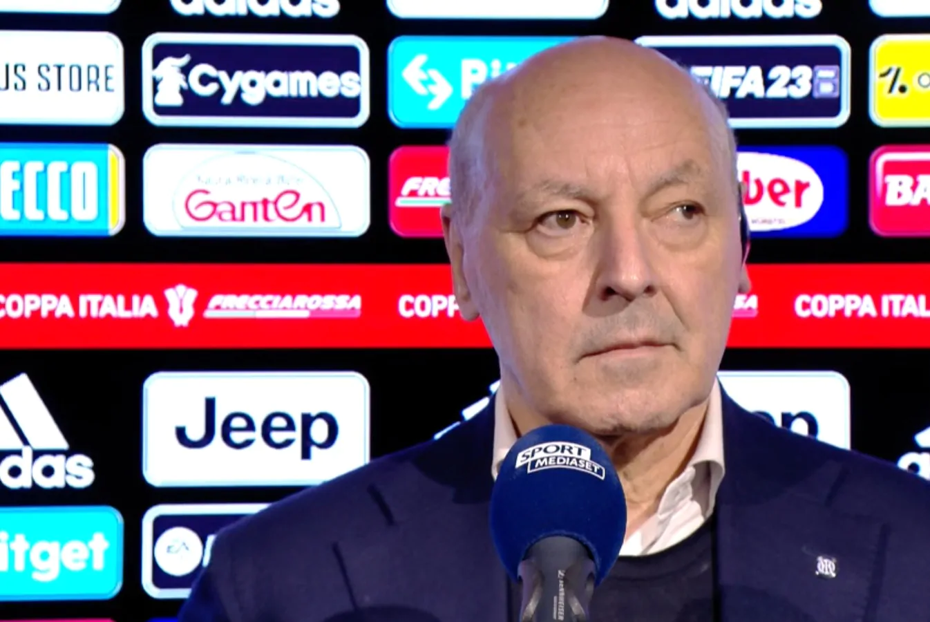 Beppe Marotta nel pre-partita di Juventus-Inter di Coppa Italia