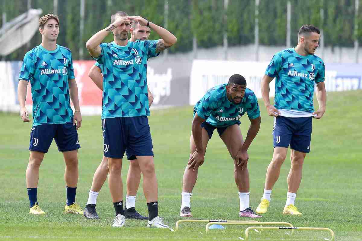 Giocatori della Juve in allenamento