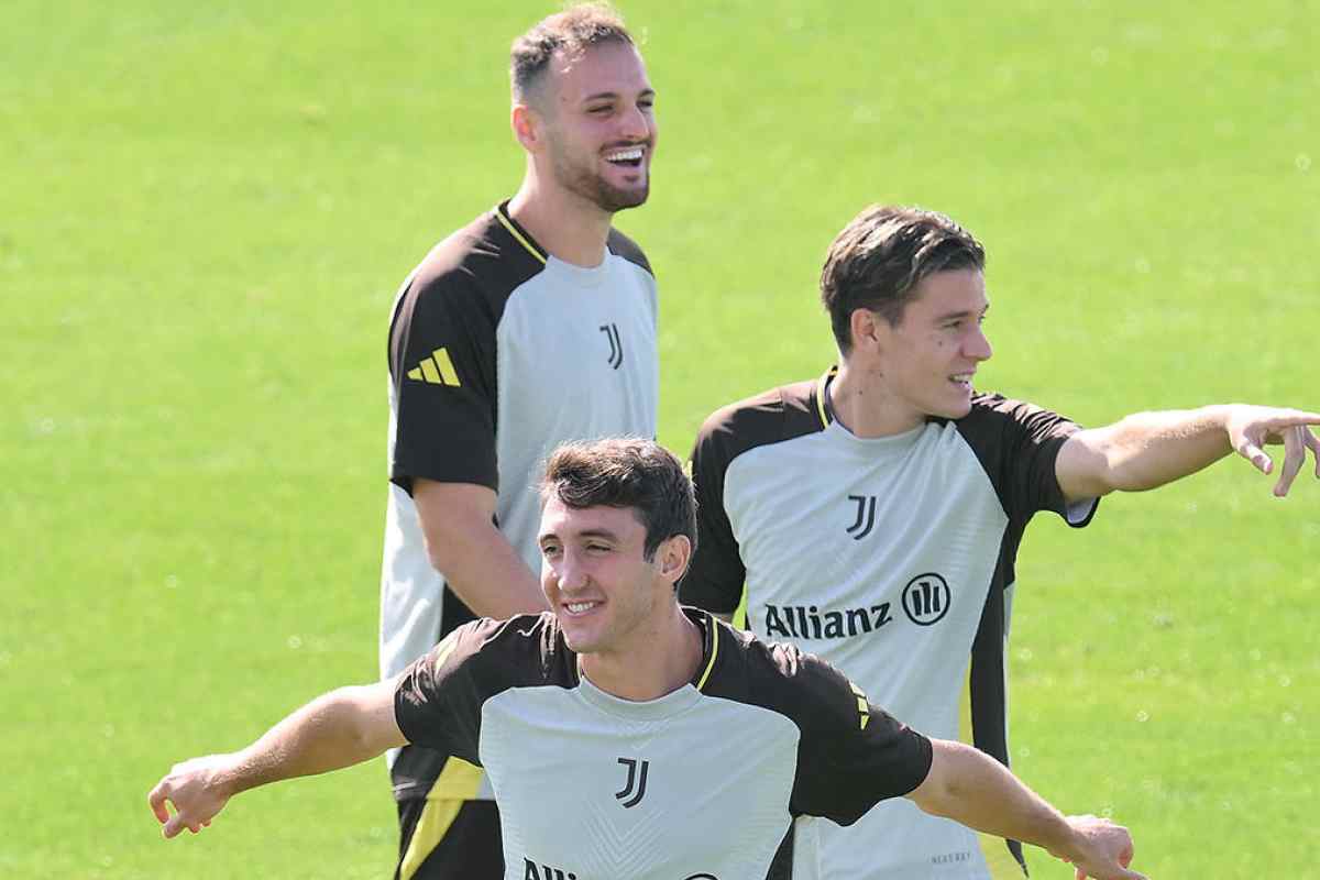 Gatti, Fagioli e Cambiaso in allenamento con la Juventus