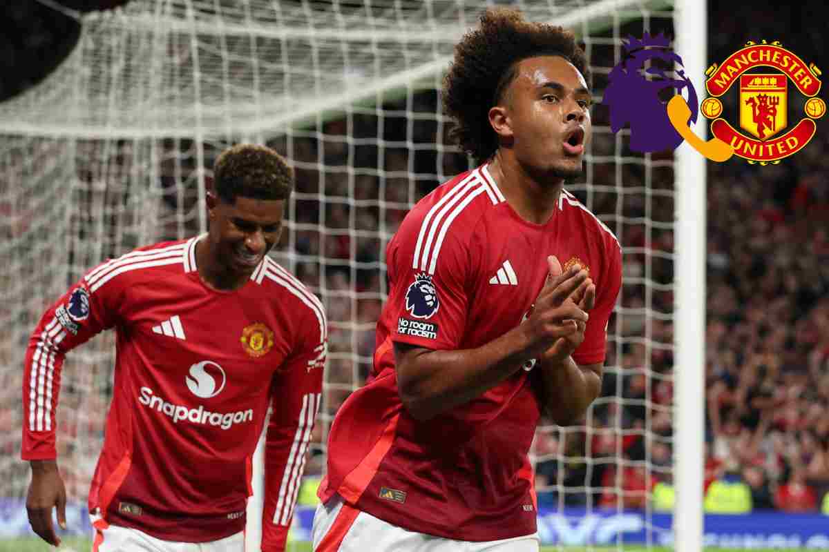 Zirkzee e Rashford esultano dopo un gol in maglia Manchester United